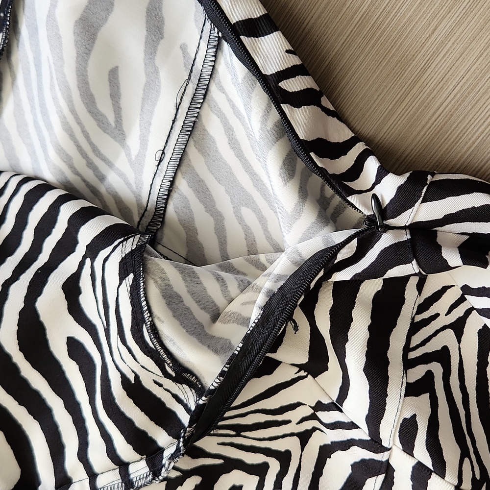 NWT Zebra Print One Shoulder Dress - Picture 13 of 17